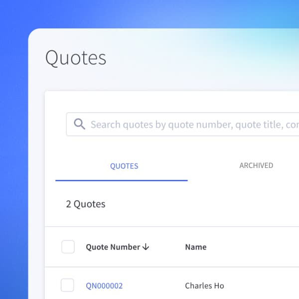 Interfaz de producto BigCommerce con números de cotización